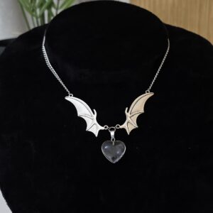 Collar Bat Heart Charm