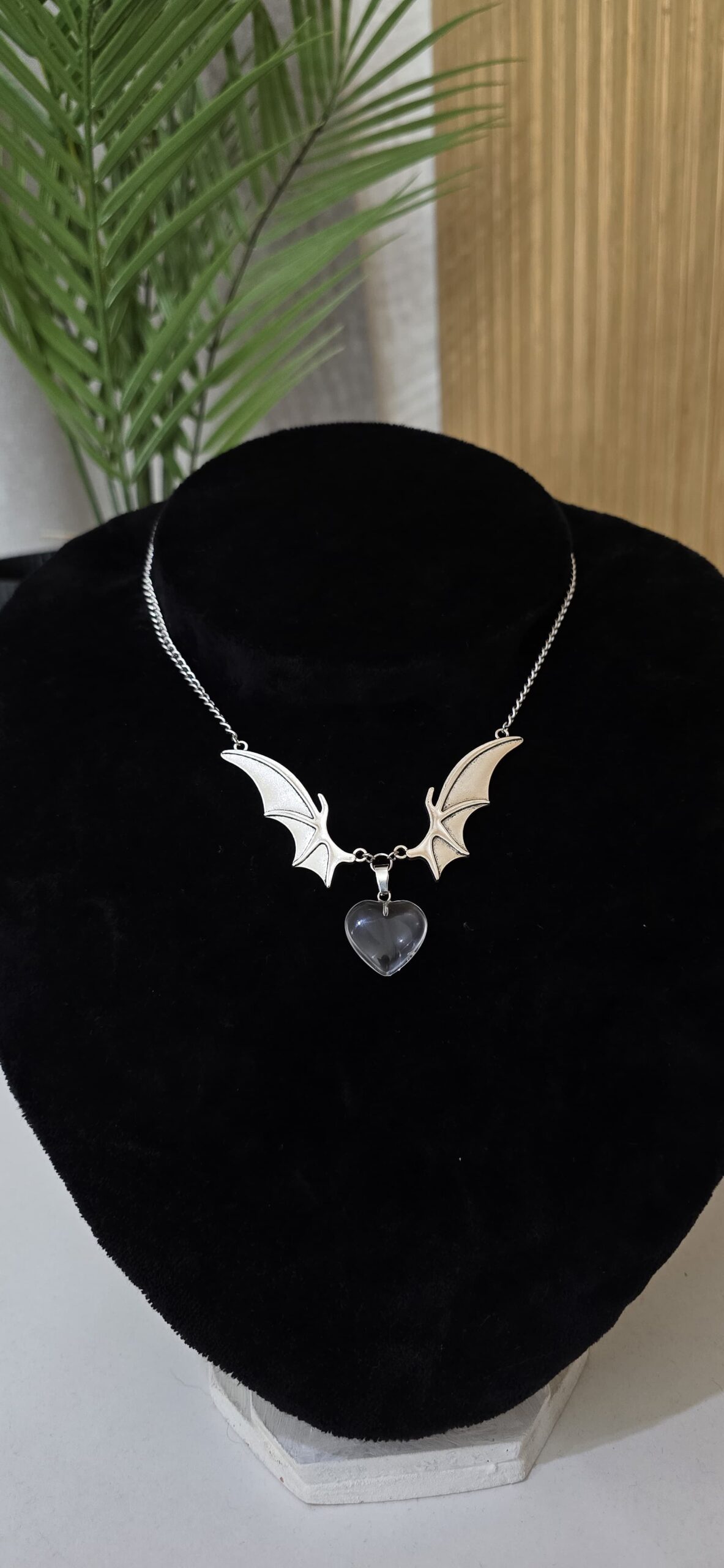 Collar Bat Heart Charm