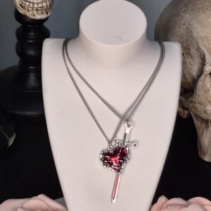 Collar Duo corazón y espada