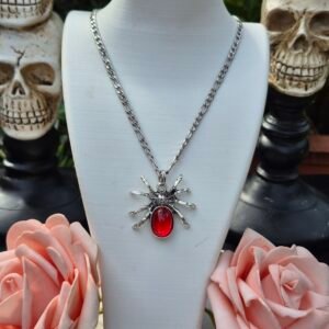 Collar Araña Piedra Roja