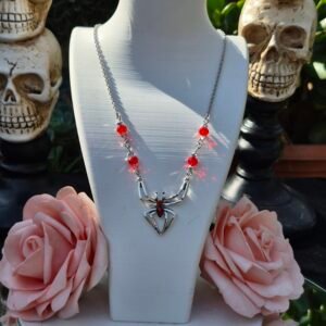 Collar Araña Patuda Roja