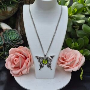Collar Mariposa Ojo Verde
