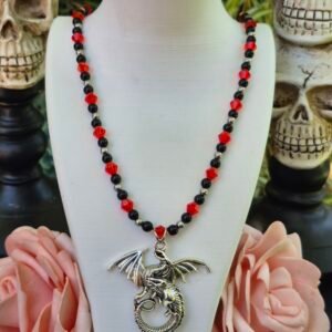 Collar Dragón Cuentas Rojo