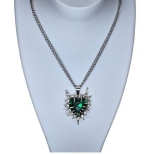 Collar Gótico Corazón Espinado Verde