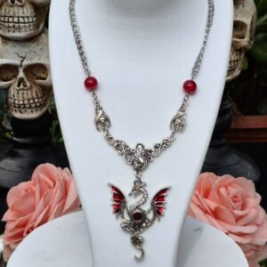 Collar Dragón Victoriano Rojo